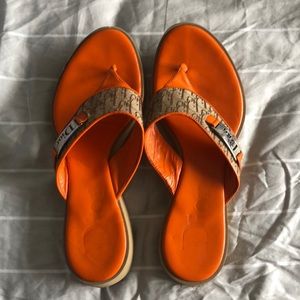 Dior Orange flip flops